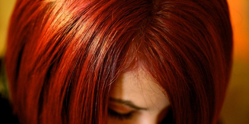 Rote Haare einer Frau